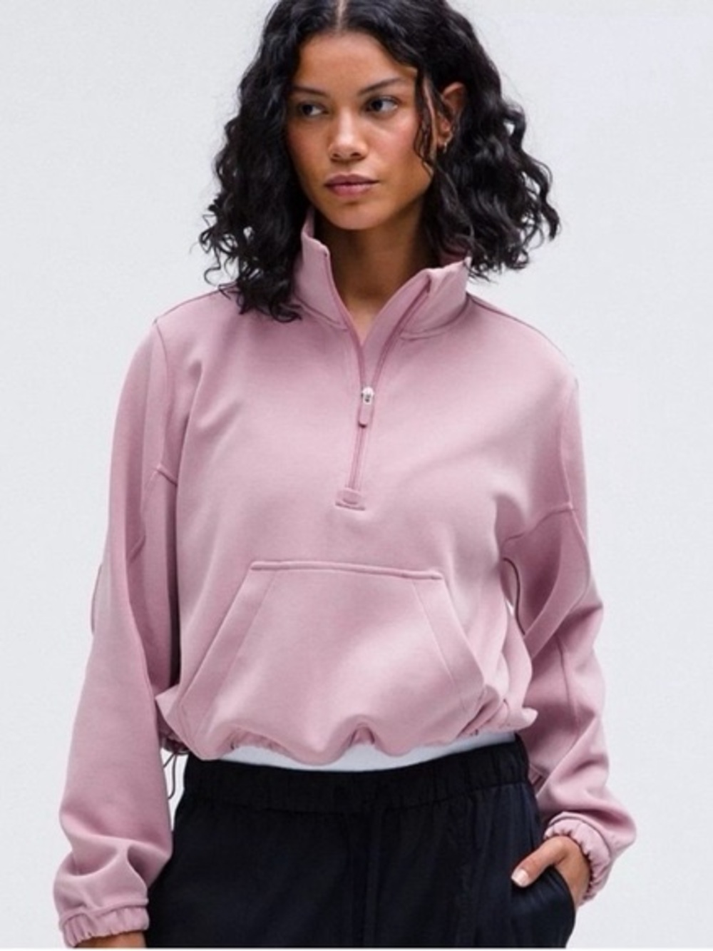 NWT Lululemon Brushed Softstreme Half Zip Rose Blush RSBL size 6